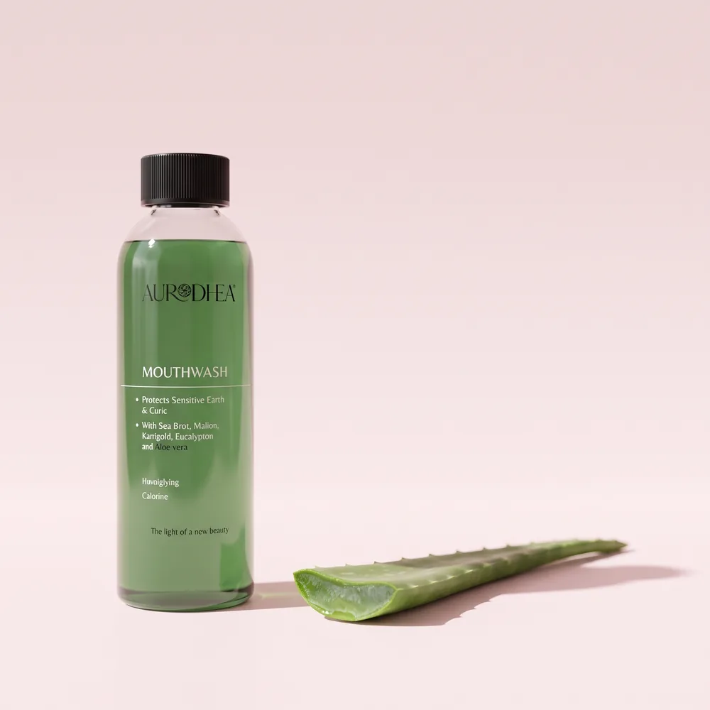Aurodhea Mundspülung mit Teebaumöl, Malve, Ringelblume, Eukalyptus & Aloe Vera