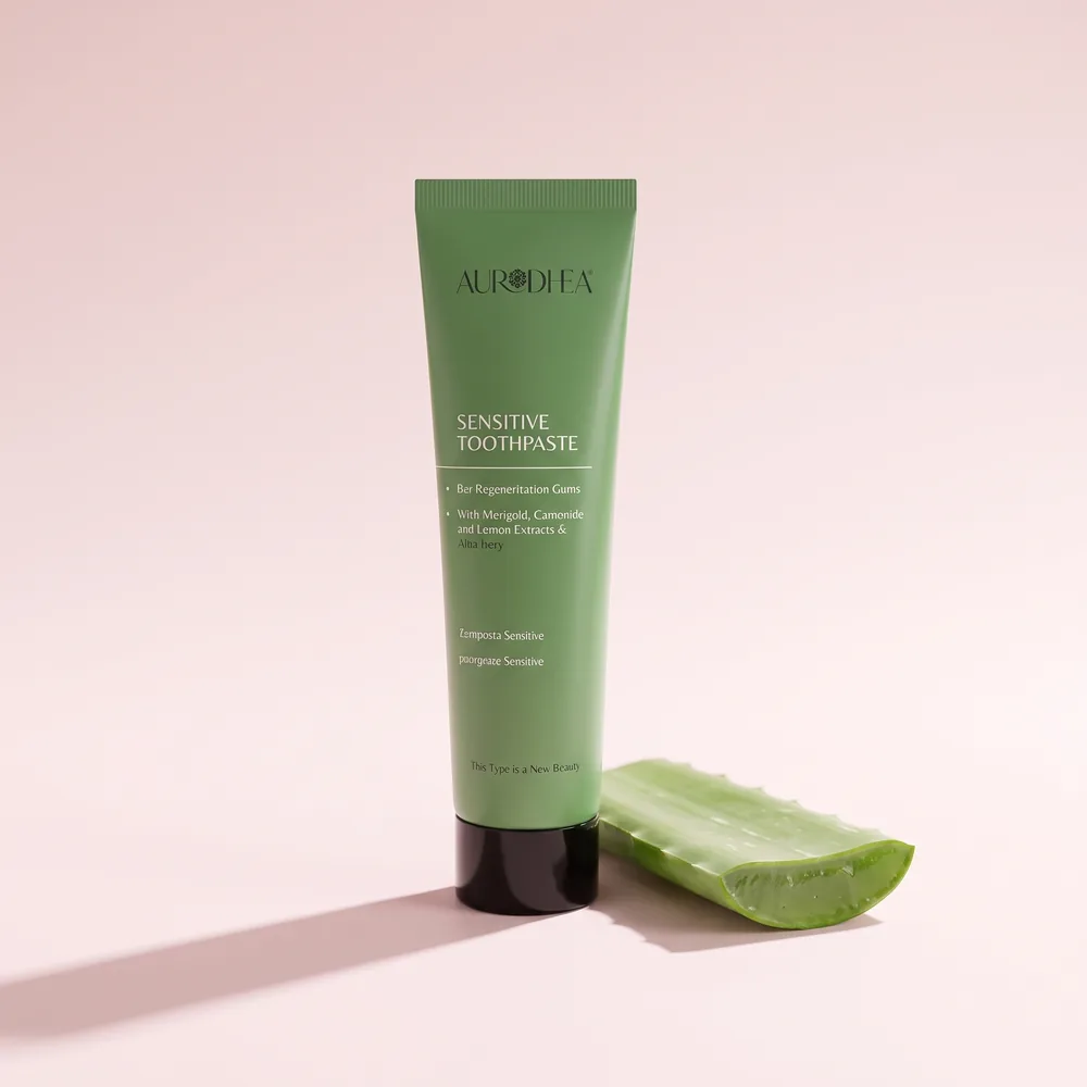 Aurodhea Zahnpasta Sensitive mit Ringelblumen-, Kamillen-, Zitronenextrakt & Aloe Vera
