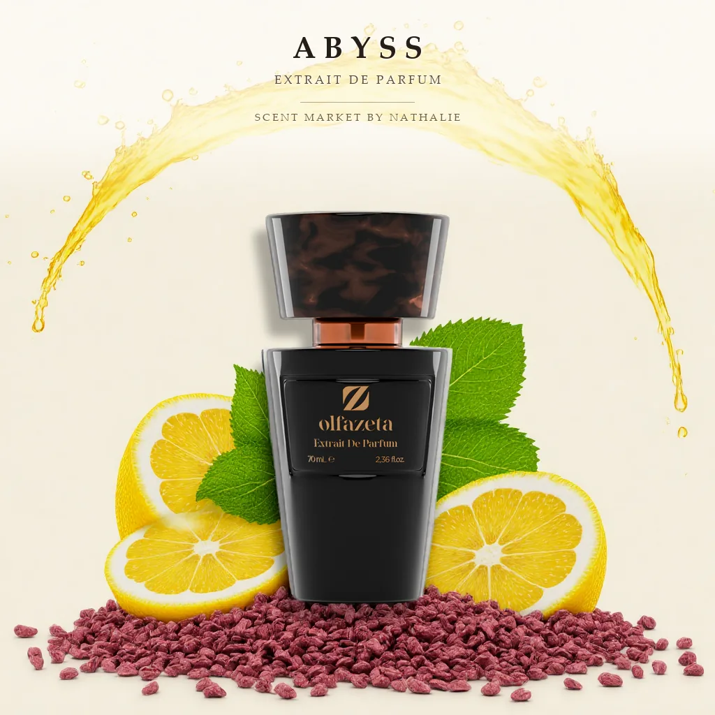 Abyss – Flakon mit den Zutaten seiner Duftnoten