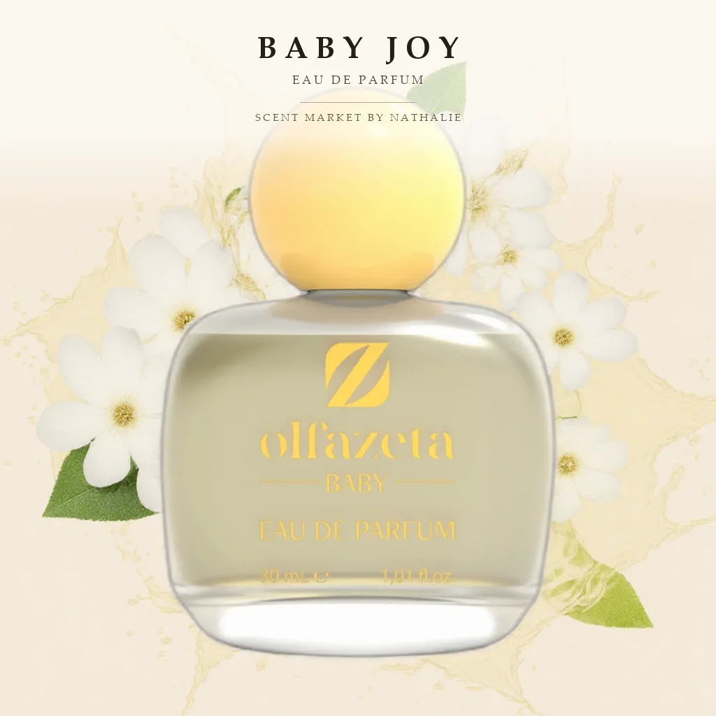 Baby Joy – Flakon mit den Zutaten seiner Duftnoten