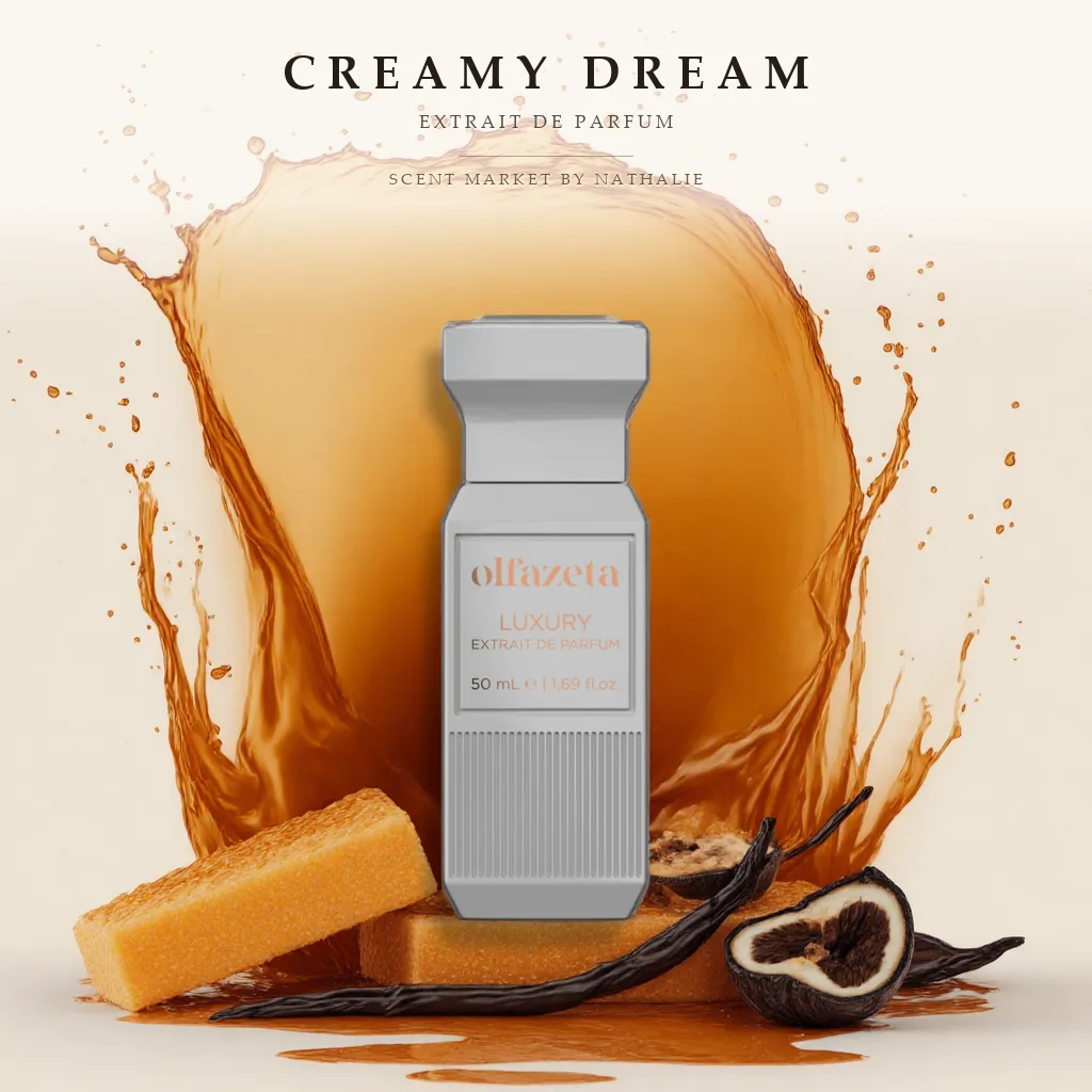 Creamy Dream – Flakon mit den Zutaten seiner Duftnoten