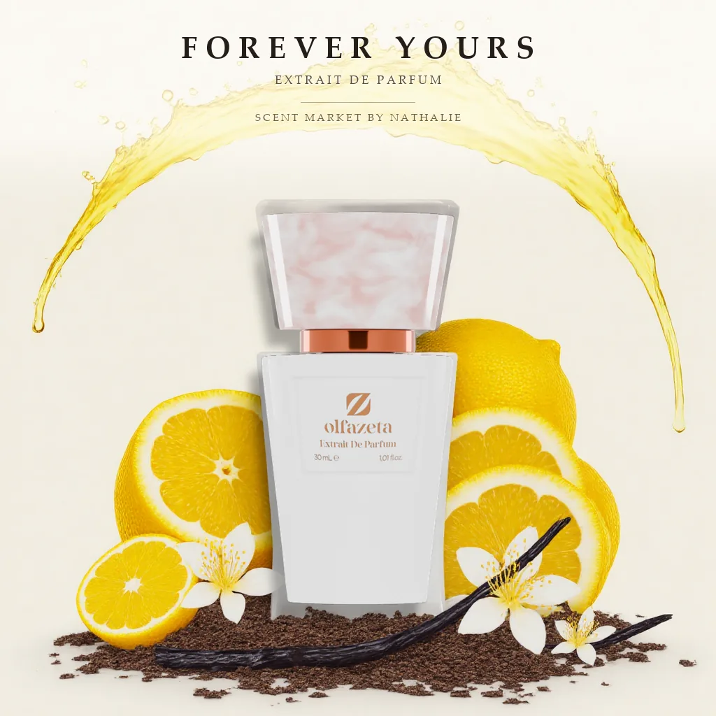 Forever Yours – Flakon mit den Zutaten seiner Duftnoten