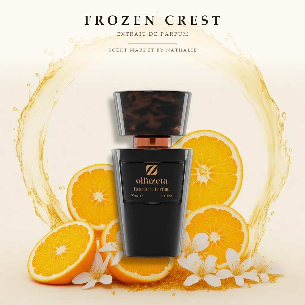 Frozen Crest – Flakon mit den Zutaten seiner Duftnoten