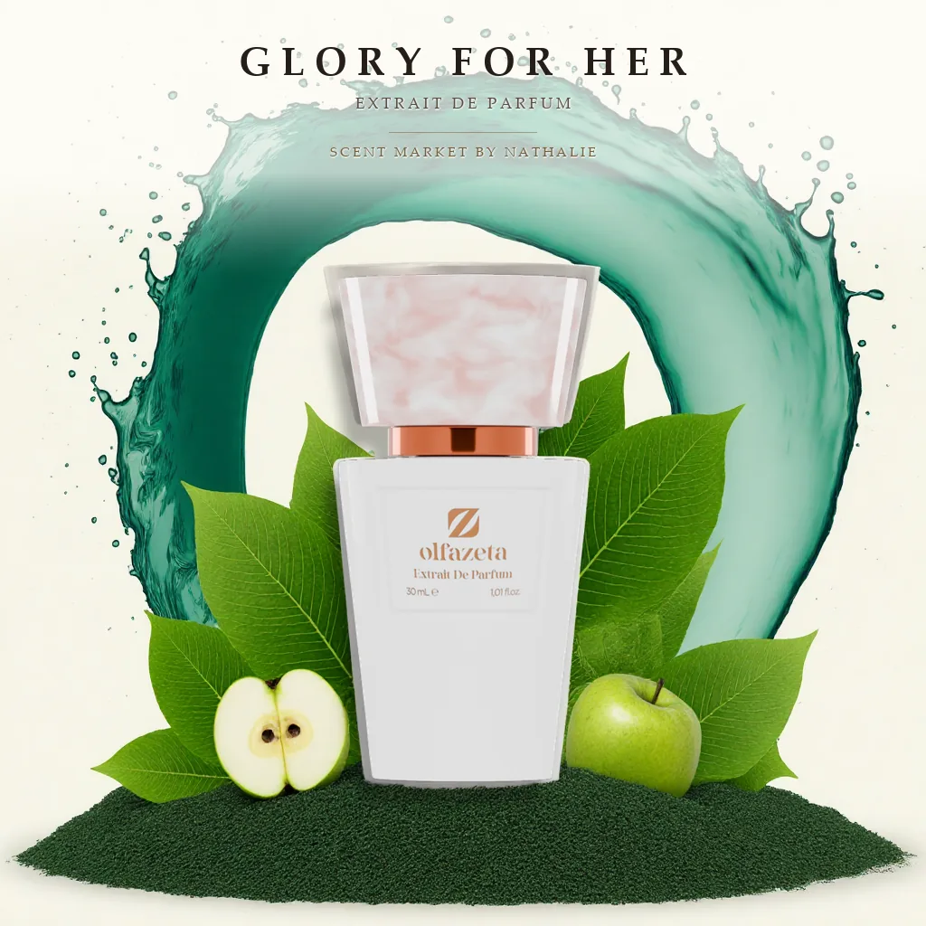 Glory For Her – Flakon mit den Zutaten seiner Duftnoten