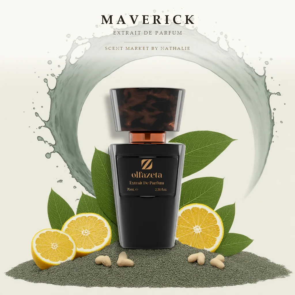 Maverick – Flakon mit den Zutaten seiner Duftnoten