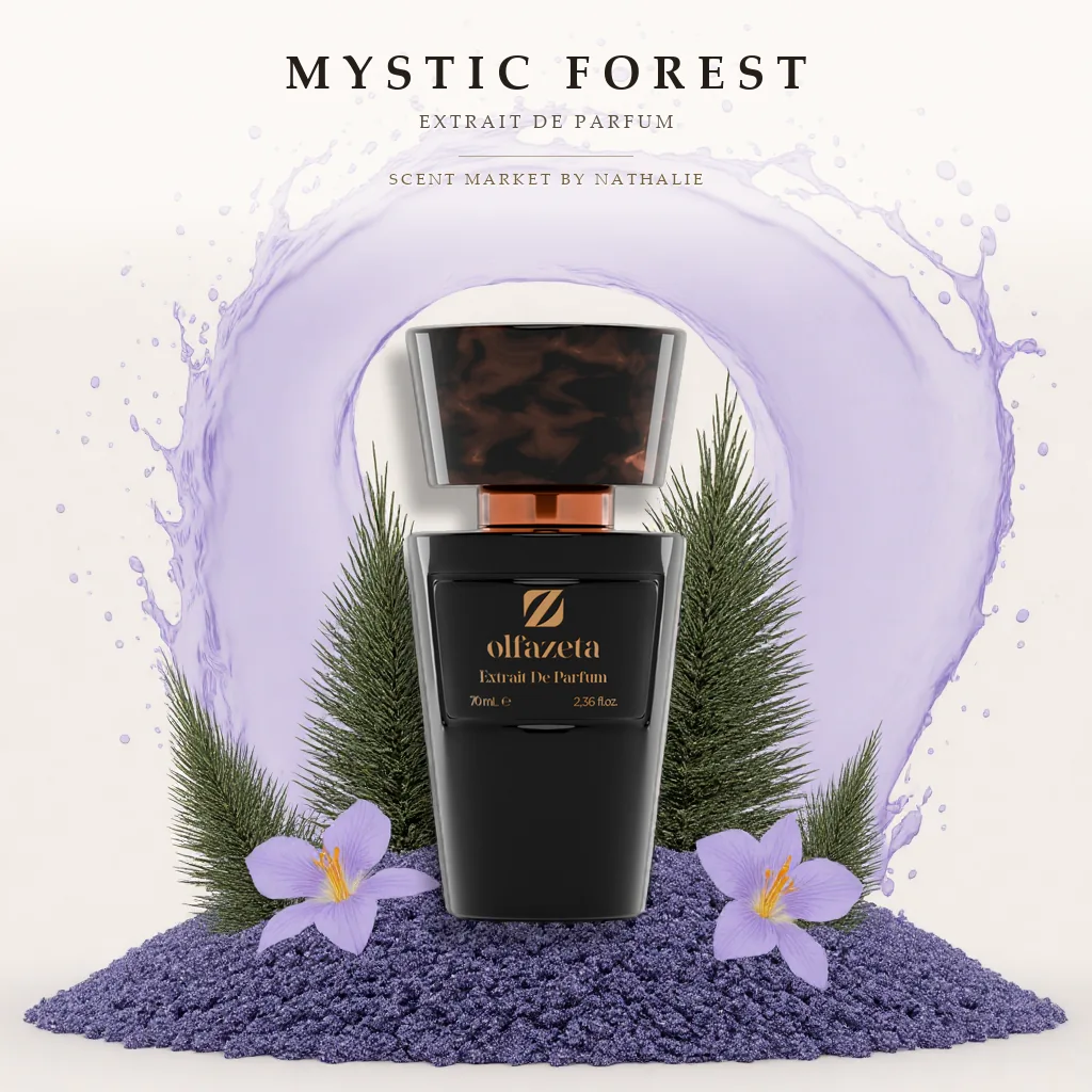 Mystic Forest – Flakon mit den Zutaten seiner Duftnoten