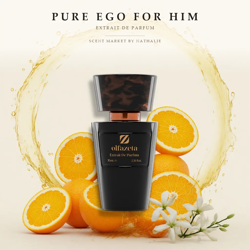 Pure Ego For Him – Flakon mit den Zutaten seiner Duftnoten