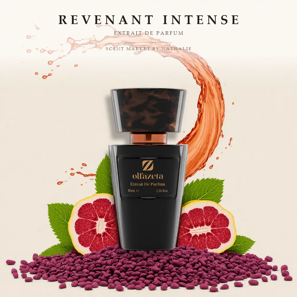 Revenant Intense – Flakon mit den Zutaten seiner Duftnoten