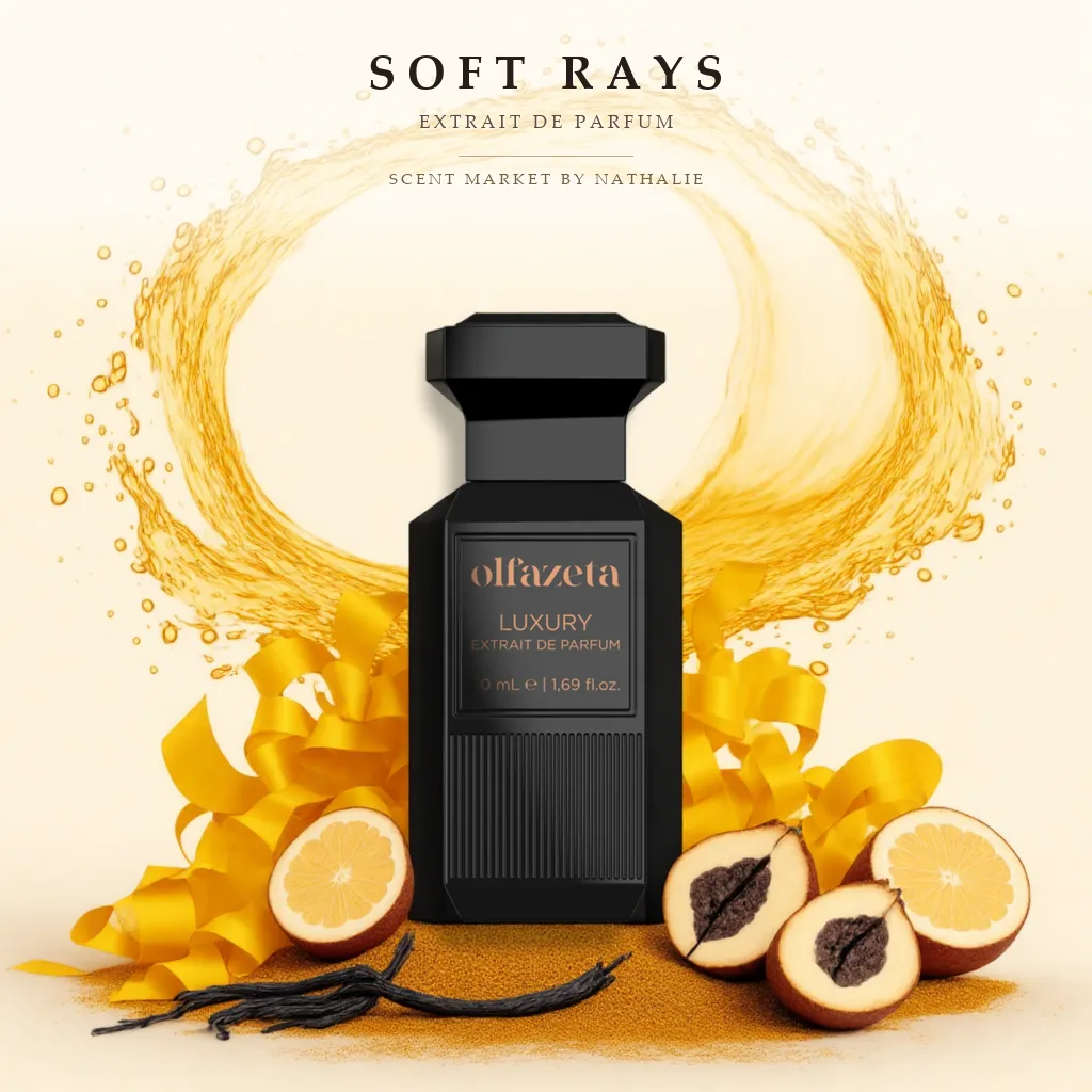 Soft Rays – Flakon mit den Zutaten seiner Duftnoten