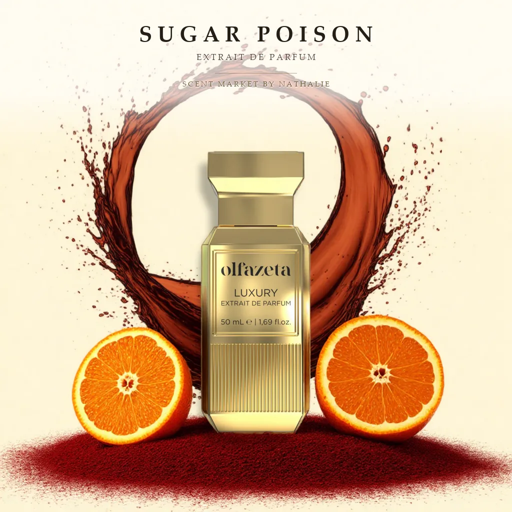 Sugar Poison – Flakon mit den Zutaten seiner Duftnoten