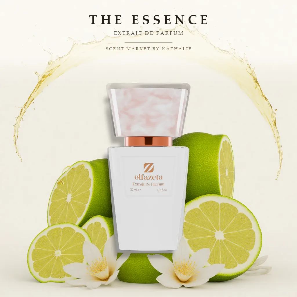 The Essence – Flakon mit den Zutaten seiner Duftnoten
