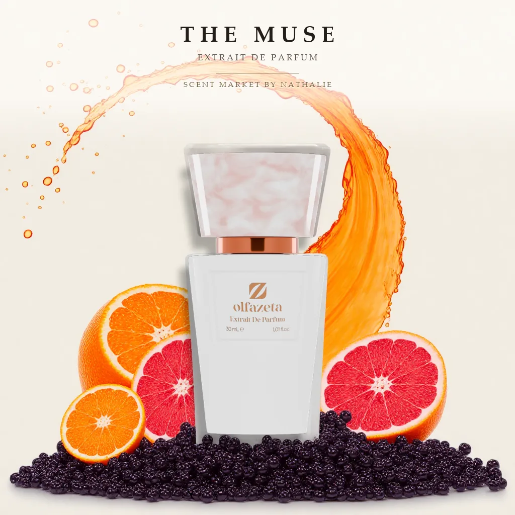 The Muse – Flakon mit den Zutaten seiner Duftnoten