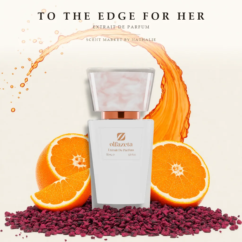 To The Edge For Her – Flakon mit den Zutaten seiner Duftnoten