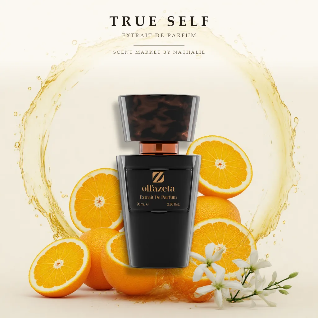 True self – Flakon mit den Zutaten seiner Duftnoten