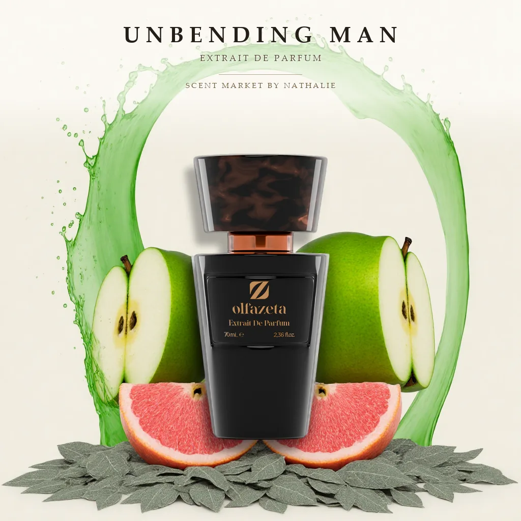 Unbending Man – Flakon mit den Zutaten seiner Duftnoten