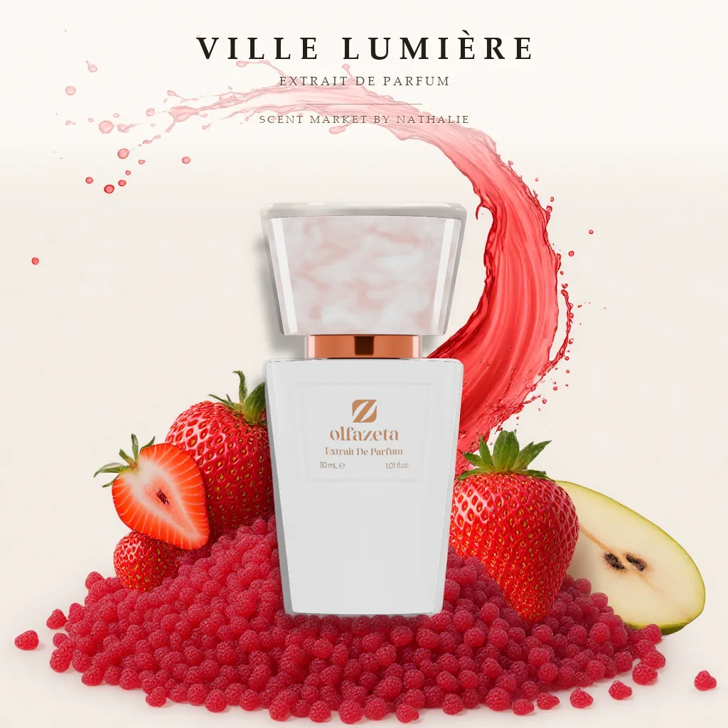 Ville Lumière – Flakon mit den Zutaten seiner Duftnoten